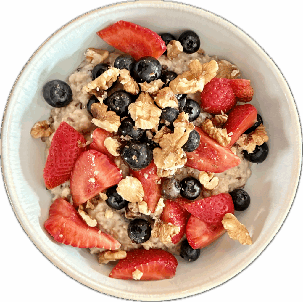 Porridge mit Beeren transparent